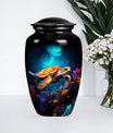 TURTLE urn, large classic aluminium cremation urn.