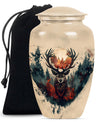 funeral urn with wolf howling theme