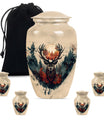 funeral urn with wolf howling theme