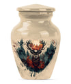 funeral urn with wolf howling theme