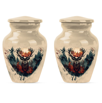 funeral urn with wolf howling theme