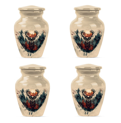 funeral urn with wolf howling theme