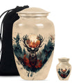 funeral urn with wolf howling theme