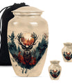 funeral urn with wolf howling theme