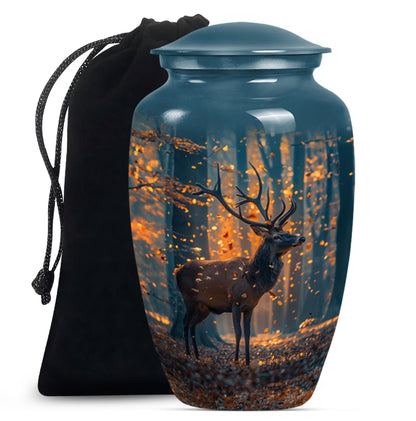  urn with howling wolf theme, 
