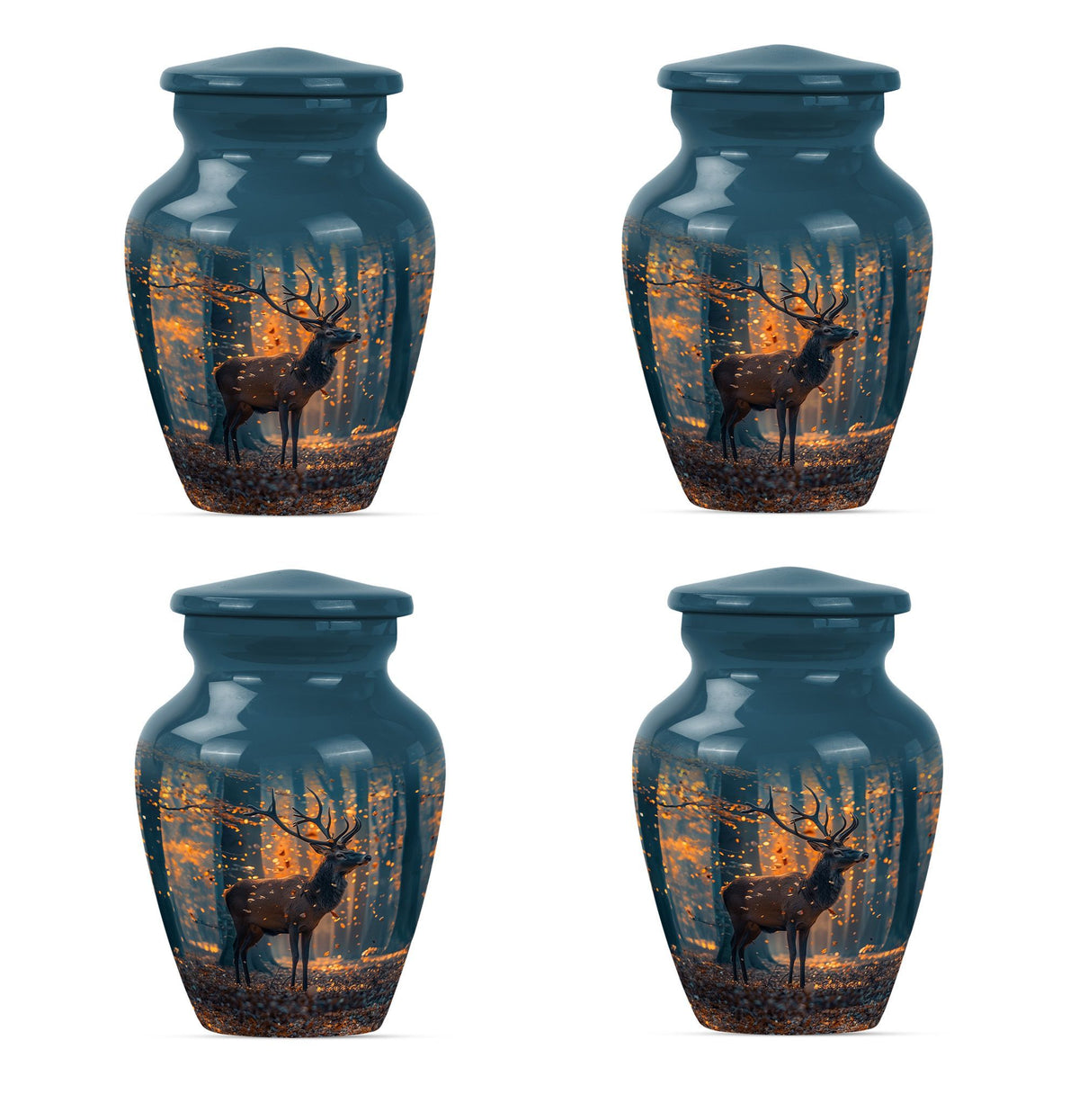  urn with howling wolf theme, 