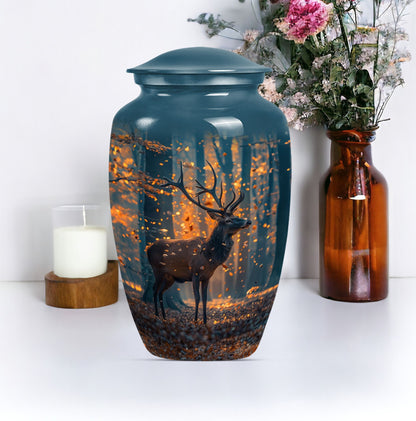  urn with howling wolf theme, 