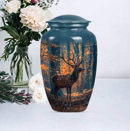  urn with howling wolf theme, 