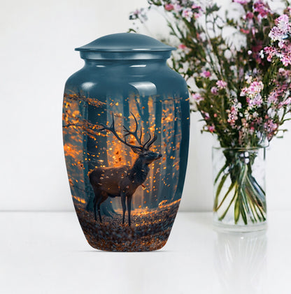  urn with howling wolf theme, 