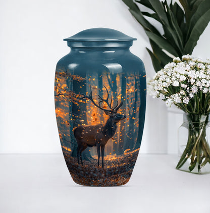  urn with howling wolf theme, 