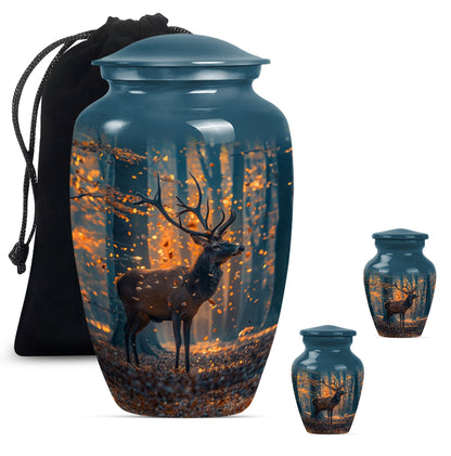  urn with howling wolf theme, 