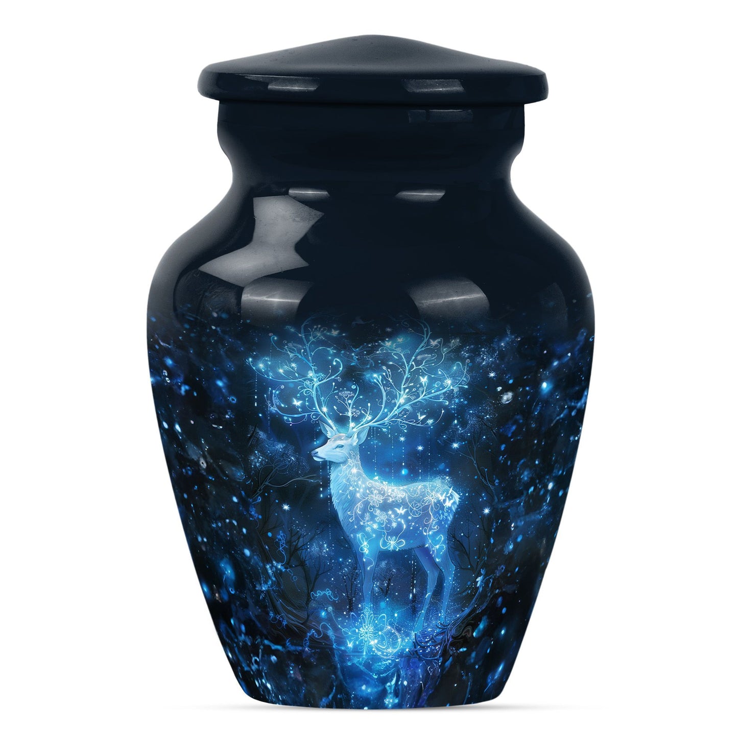 10-inch Classic Aluminium Urn with a Wolf Howling theme.