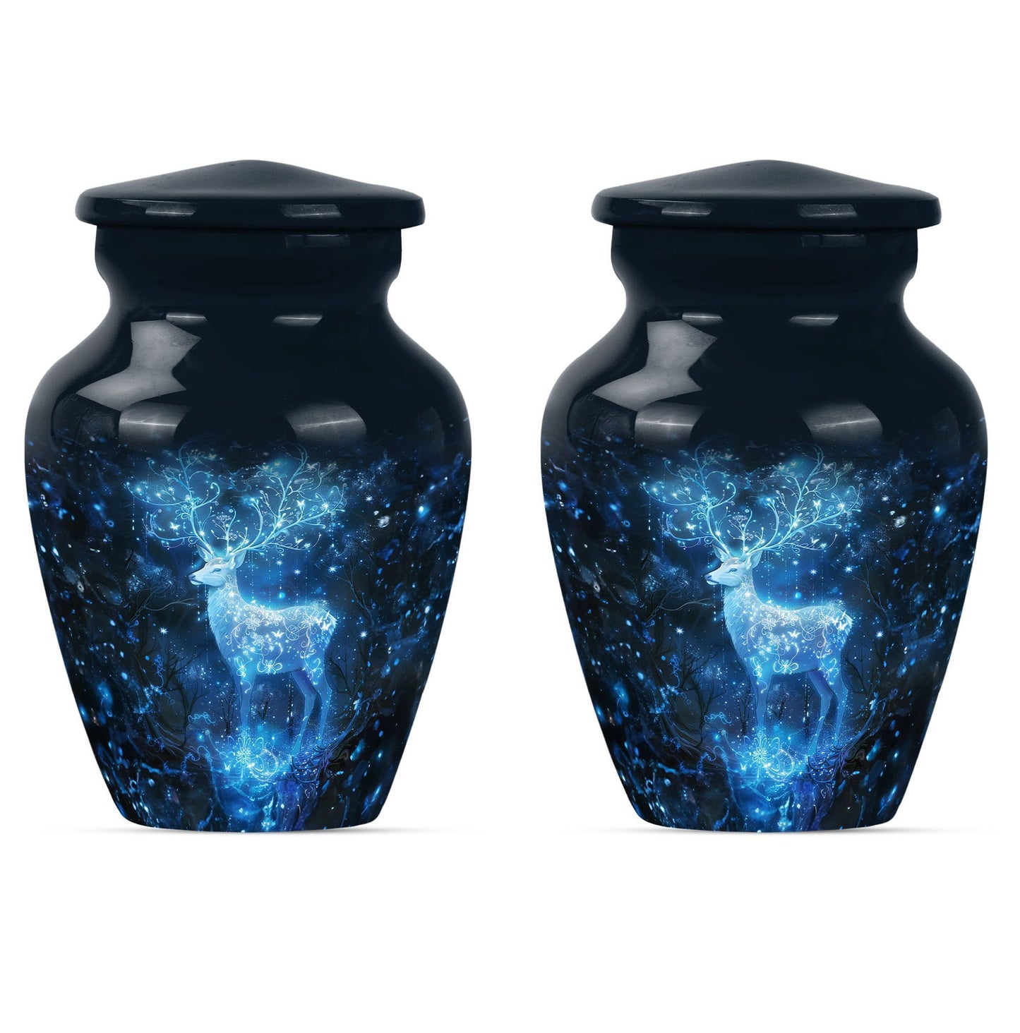 10-inch Classic Aluminium Urn with a Wolf Howling theme.