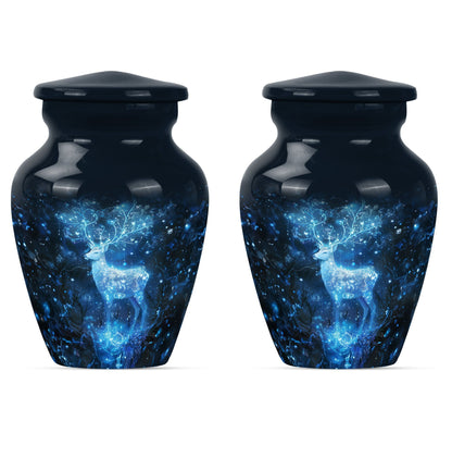 10-inch Classic Aluminium Urn with a Wolf Howling theme.
