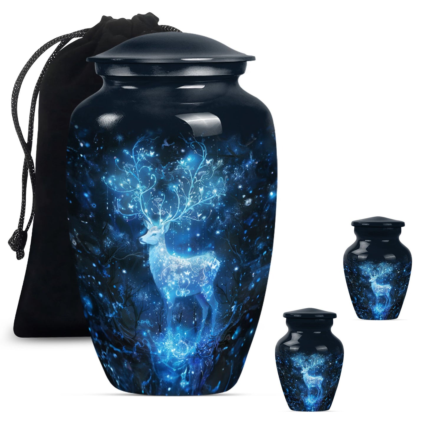 10-inch Classic Aluminium Urn with a Wolf Howling theme.