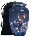 deer urn, aluminium burial cremation urn for ashes.