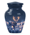 deer urn, aluminium burial cremation urn for ashes.