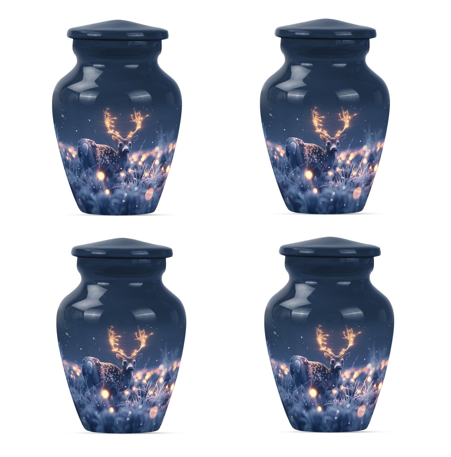 deer urn, aluminium burial cremation urn for ashes.