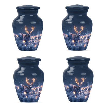 deer urn, aluminium burial cremation urn for ashes.