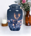 deer urn, aluminium burial cremation urn for ashes.