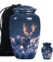 deer urn, aluminium burial cremation urn for ashes.