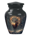  deer urn for memorial funeral, featuring wolf howling theme