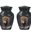  deer urn for memorial funeral, featuring wolf howling theme