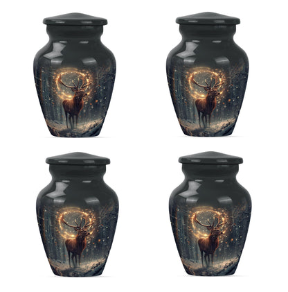  deer urn for memorial funeral, featuring wolf howling theme