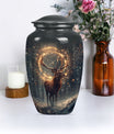  deer urn for memorial funeral, featuring wolf howling theme