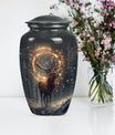  deer urn for memorial funeral, featuring wolf howling theme