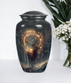  deer urn for memorial funeral, featuring wolf howling theme