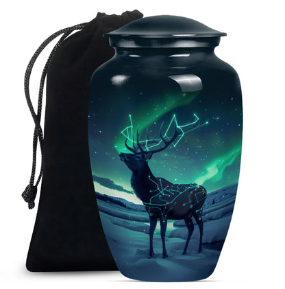 10-inch Classic Urn, Wolf Howling theme, 