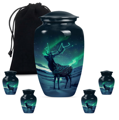 10-inch Classic Urn, Wolf Howling theme, 