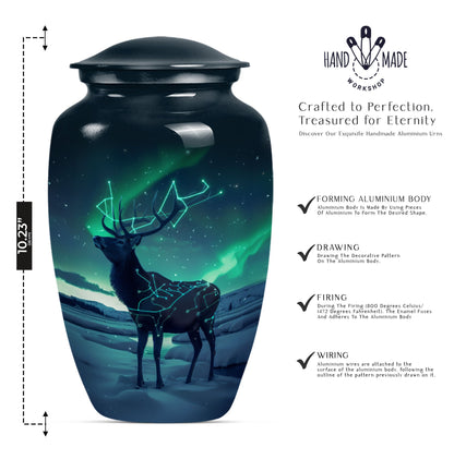 10-inch Classic Urn, Wolf Howling theme, 