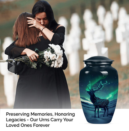 10-inch Classic Urn, Wolf Howling theme, 