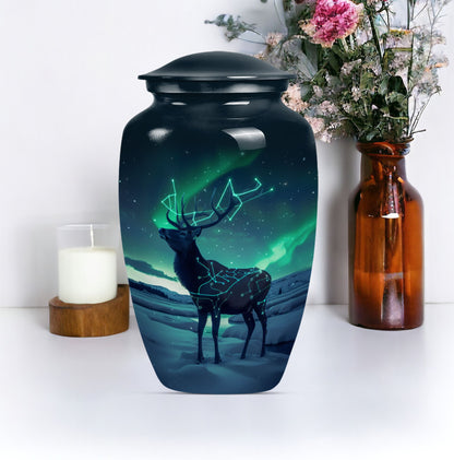 10-inch Classic Urn, Wolf Howling theme, 