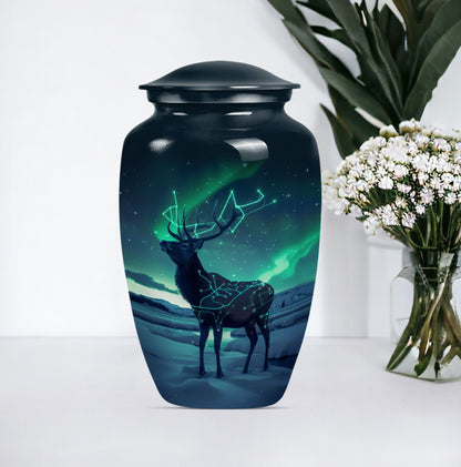 10-inch Classic Urn, Wolf Howling theme, 