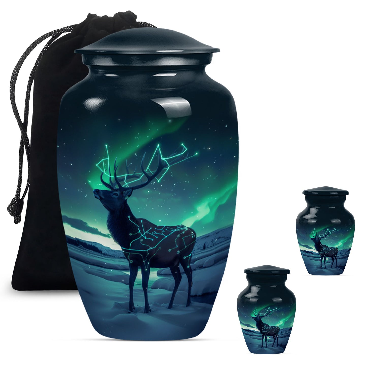 10-inch Classic Urn, Wolf Howling theme, 