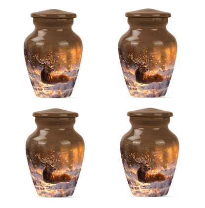 deer urn with wolf howling