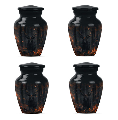 deer urn in aluminium, personalized for burial