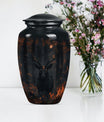 deer urn in aluminium, personalized for burial