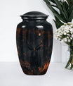 deer urn in aluminium, personalized for burial