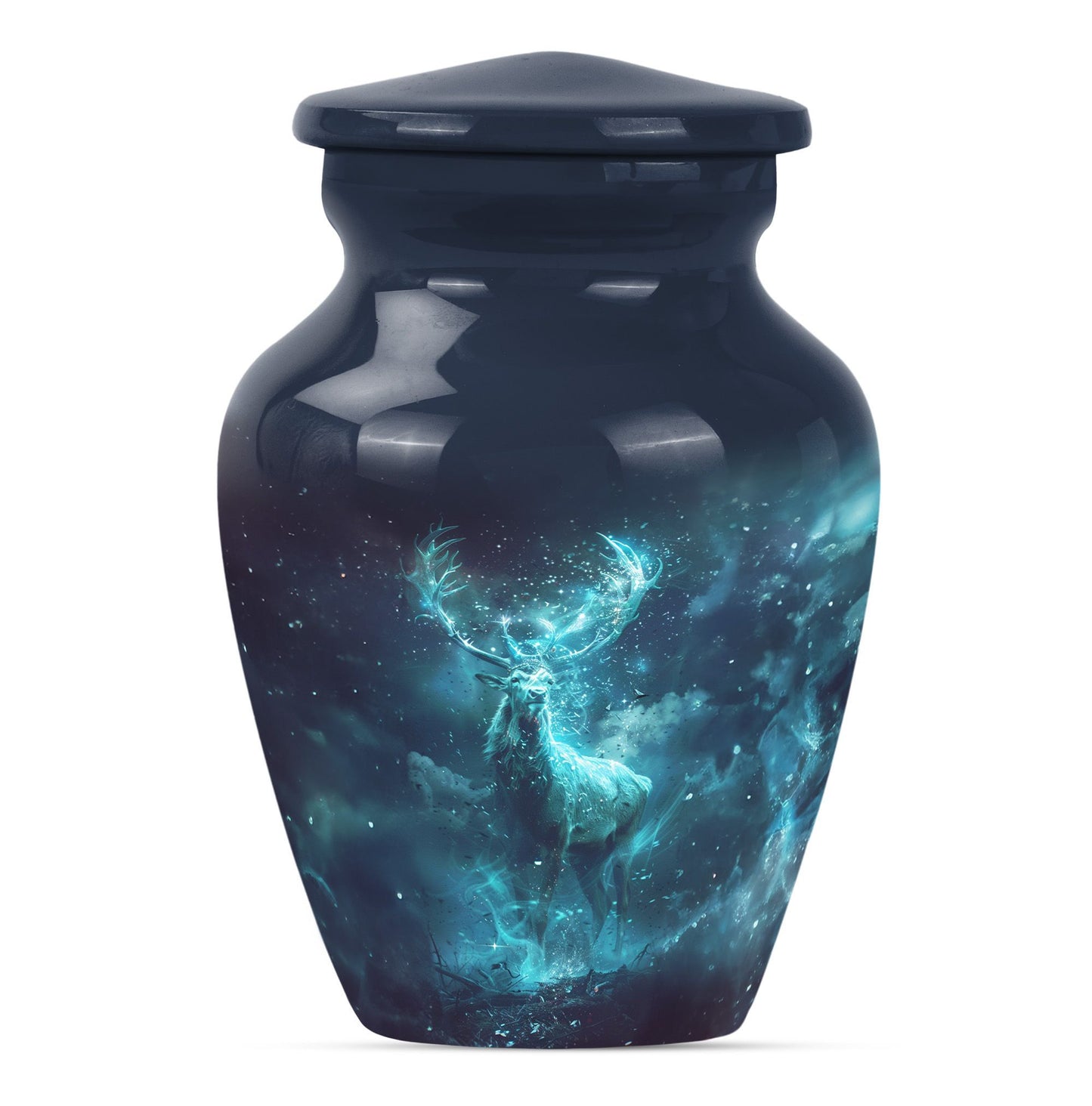 Classic 10-inch deer urn, large cremation urn for ashes.