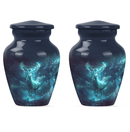 Classic 10-inch deer urn, large cremation urn for ashes.