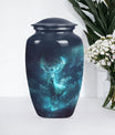 Classic 10-inch deer urn, large cremation urn for ashes.