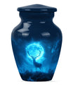 Classic 10-inch deer urn in aluminium, suitable for adult female ashes.