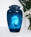 Classic 10-inch deer urn in aluminium, suitable for adult female ashes.