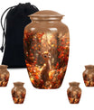 Deer Theme Large Urn With 4 Keepsake Urn