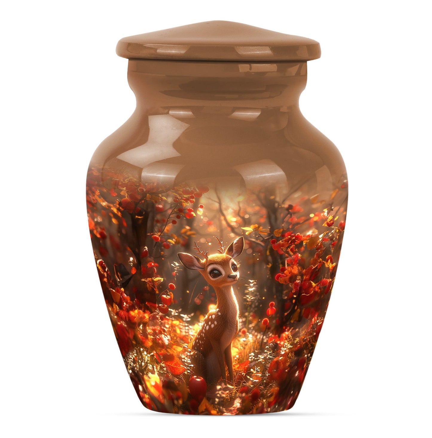 memorial human urn for ashes with wolf theme
