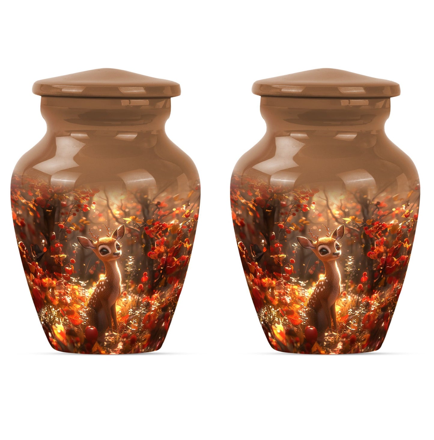 memorial human urn for ashes with wolf theme